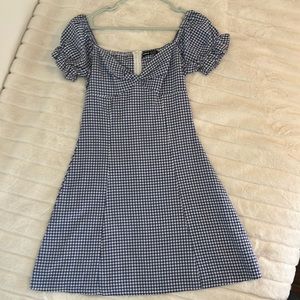 Blue and white checkered dress from SHEIN